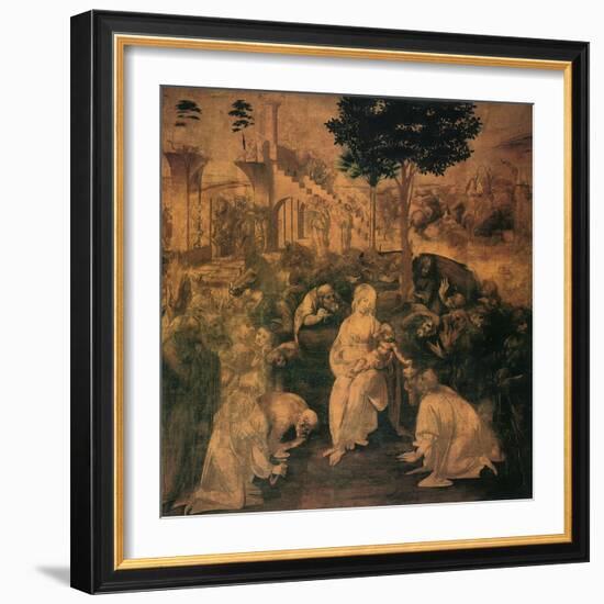 Adoration of the Magi, 1481-Leonardo da Vinci-Framed Giclee Print