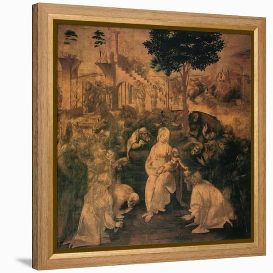 Adoration of the Magi, 1481-Leonardo da Vinci-Framed Premier Image Canvas