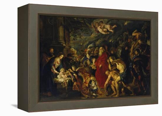 Adoration of the Magi, 1608 and 1628/29 (Enlarged)-Peter Paul Rubens-Framed Premier Image Canvas