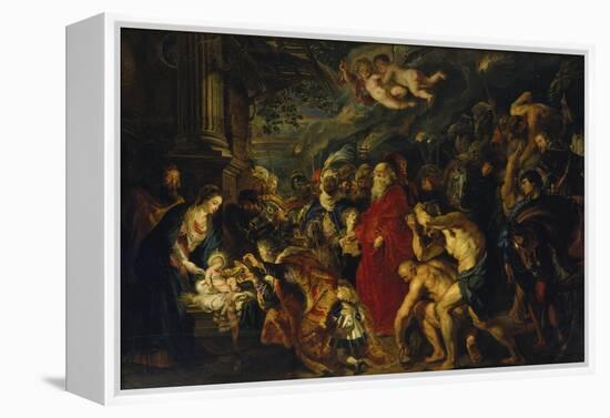 Adoration of the Magi, 1608 and 1628/29 (Enlarged)-Peter Paul Rubens-Framed Premier Image Canvas