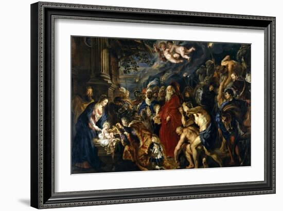 Adoration of the Magi, 1609; 1628-1629-Peter Paul Rubens-Framed Giclee Print