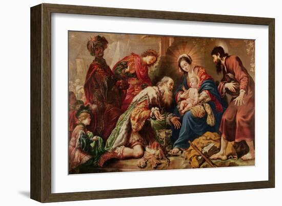 Adoration of the Magi, 1624 (Oil on Canvas)-Claude Vignon-Framed Giclee Print