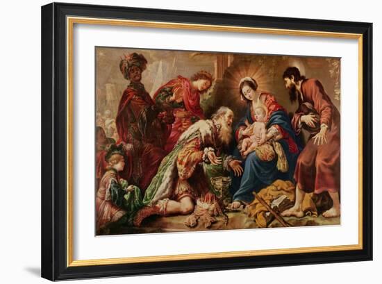 Adoration of the Magi, 1624 (Oil on Canvas)-Claude Vignon-Framed Giclee Print