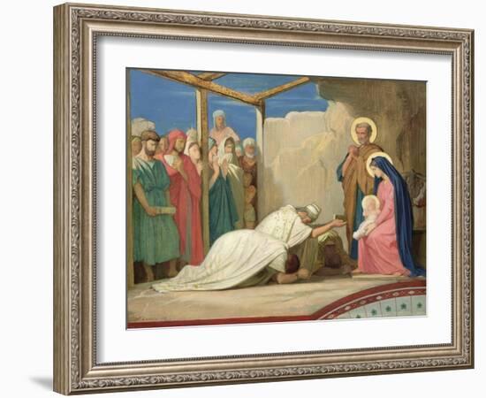 Adoration of the Magi, 1857-Hippolyte Flandrin-Framed Giclee Print