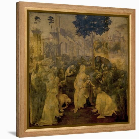 Adoration of the Magi by Leonardo Da Vinci-Leonardo Da Vinci-Framed Premier Image Canvas