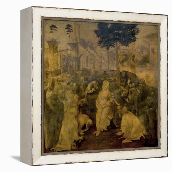 Adoration of the Magi by Leonardo Da Vinci-Leonardo Da Vinci-Framed Premier Image Canvas