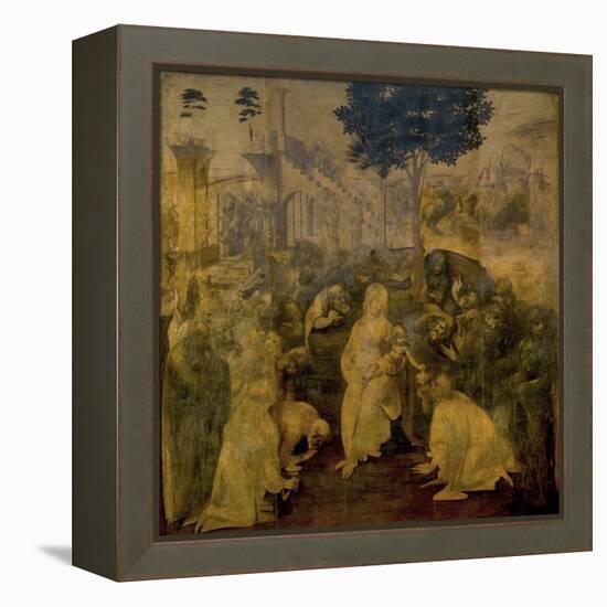 Adoration of the Magi by Leonardo Da Vinci-Leonardo Da Vinci-Framed Premier Image Canvas