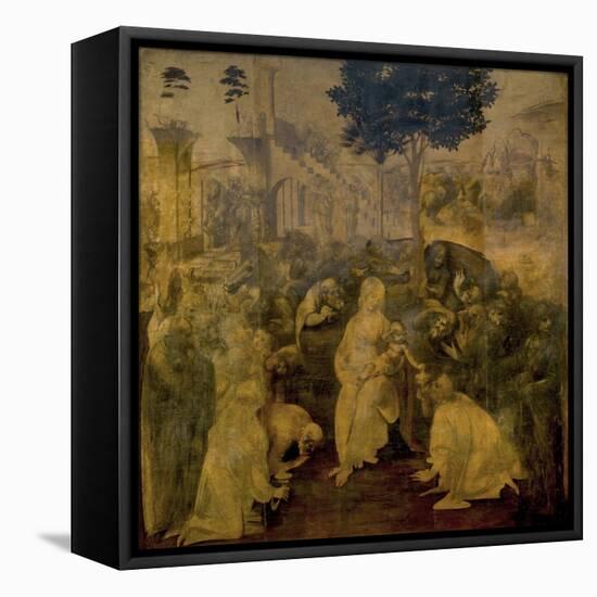 Adoration of the Magi by Leonardo Da Vinci-Leonardo Da Vinci-Framed Premier Image Canvas