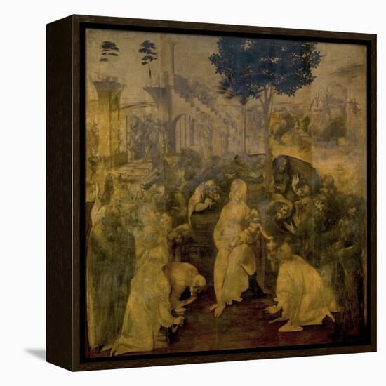 Adoration of the Magi by Leonardo Da Vinci-Leonardo Da Vinci-Framed Premier Image Canvas