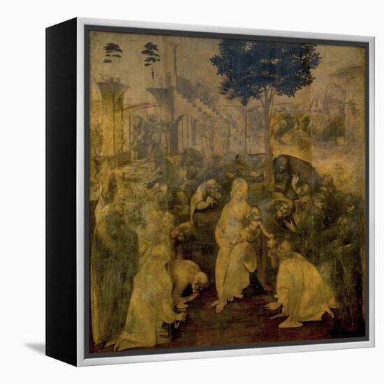 Adoration of the Magi by Leonardo Da Vinci-Leonardo Da Vinci-Framed Premier Image Canvas