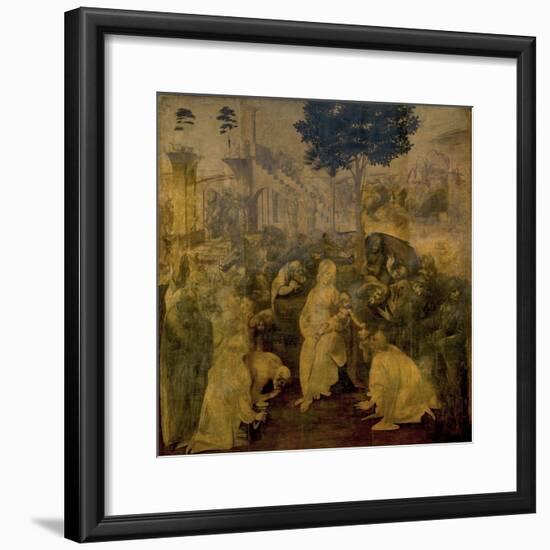 Adoration of the Magi by Leonardo Da Vinci-Leonardo Da Vinci-Framed Giclee Print