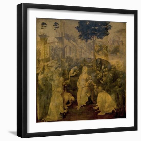 Adoration of the Magi by Leonardo Da Vinci-Leonardo Da Vinci-Framed Giclee Print