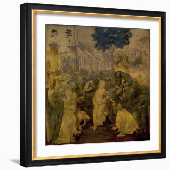 Adoration of the Magi by Leonardo Da Vinci-Leonardo Da Vinci-Framed Giclee Print