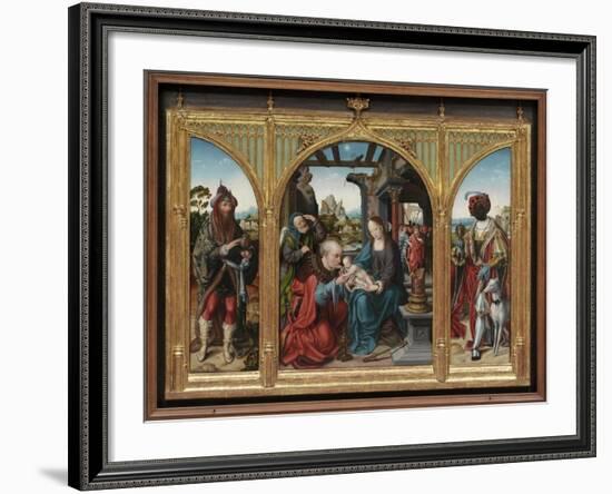 Adoration of the Magi, C.1525 (Oil on Oak Panels)-Joos Van Cleve-Framed Giclee Print