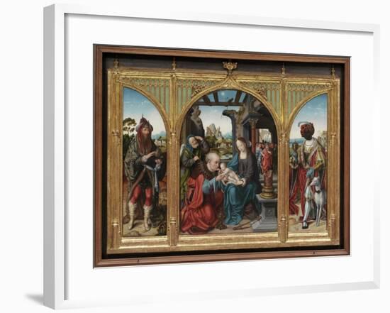 Adoration of the Magi, C.1525 (Oil on Oak Panels)-Joos Van Cleve-Framed Giclee Print