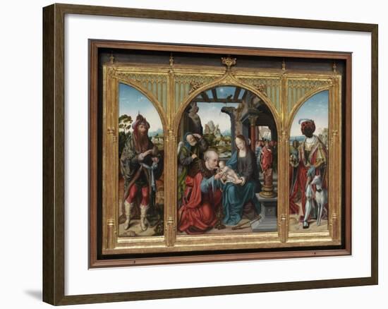 Adoration of the Magi, C.1525 (Oil on Oak Panels)-Joos Van Cleve-Framed Giclee Print