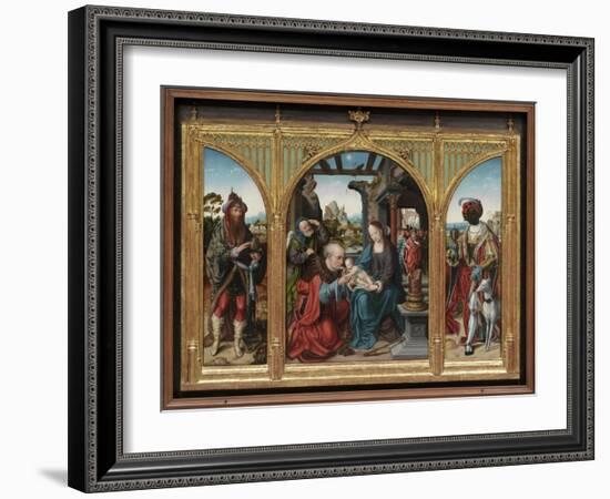 Adoration of the Magi, C.1525 (Oil on Oak Panels)-Joos Van Cleve-Framed Giclee Print