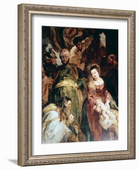 Adoration of the Magi (Detail), 1624-Peter Paul Rubens-Framed Giclee Print