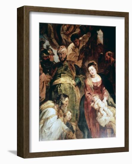 Adoration of the Magi (Detail), 1624-Peter Paul Rubens-Framed Giclee Print