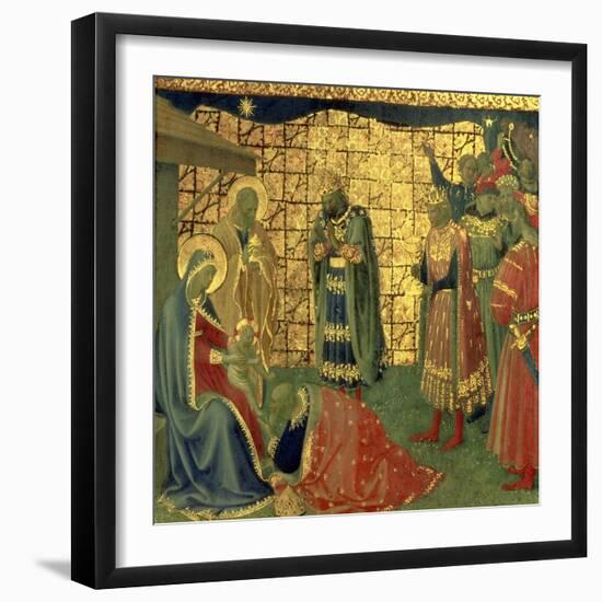 Adoration of the Magi, Detail from a Predella Panel, 1434-Fra Angelico-Framed Giclee Print