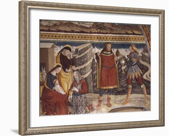 Adoration of the Magi, Detail of Fresco-null-Framed Giclee Print