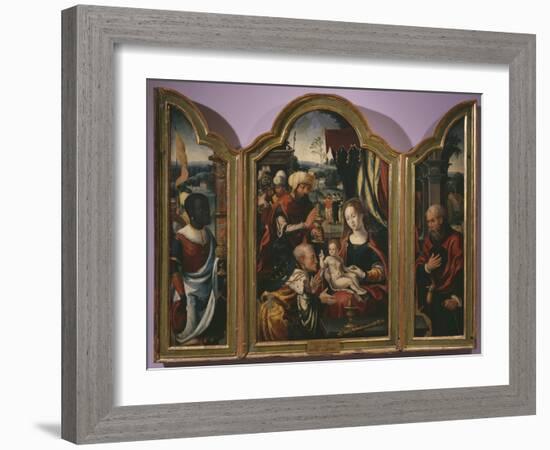 Adoration of the Magi, Epiphany Triptych, C.1540-Pieter Coecke van Aelst-Framed Giclee Print