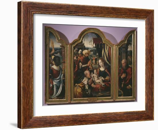Adoration of the Magi, Epiphany Triptych, C.1540-Pieter Coecke van Aelst-Framed Giclee Print