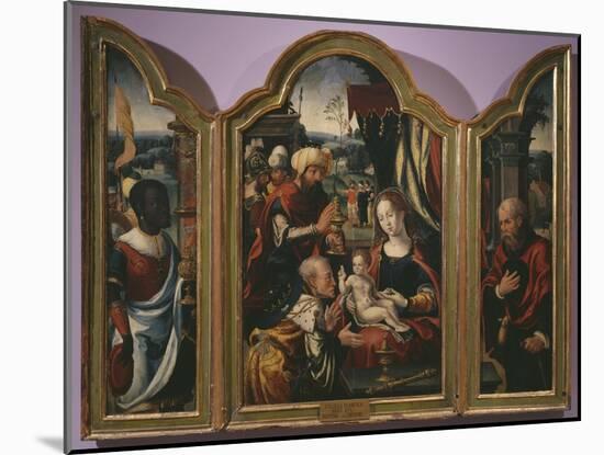 Adoration of the Magi, Epiphany Triptych, C.1540-Pieter Coecke van Aelst-Mounted Giclee Print