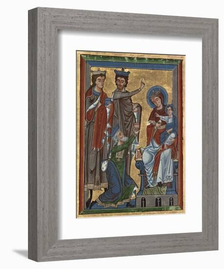 Adoration of the Magi from Psalter Ms 4, c.1240-German School-Framed Giclee Print