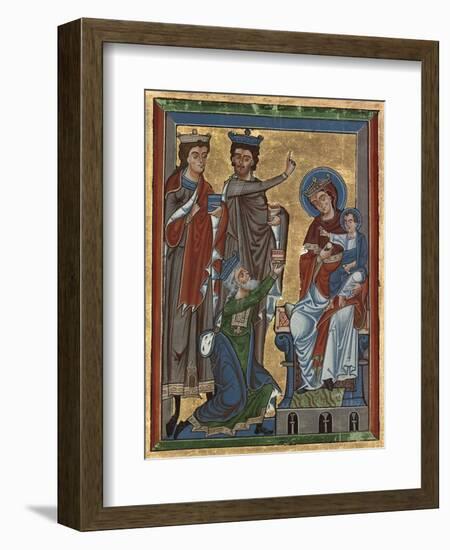 Adoration of the Magi from Psalter Ms 4, c.1240-German School-Framed Giclee Print