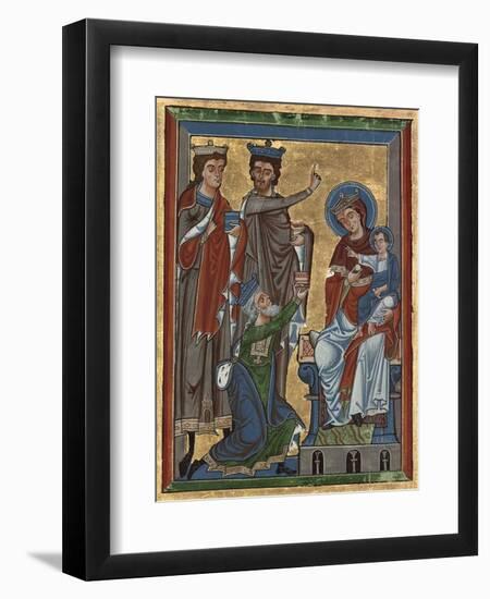 Adoration of the Magi from Psalter Ms 4, c.1240-German School-Framed Giclee Print