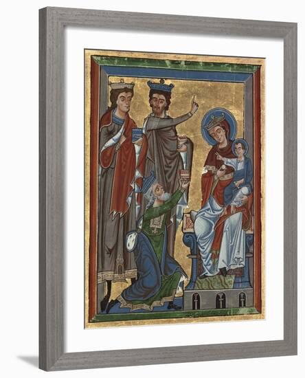 Adoration of the Magi from Psalter Ms 4, c.1240-German School-Framed Giclee Print