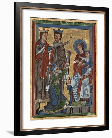 Adoration of the Magi from Psalter Ms 4, c.1240-German School-Framed Giclee Print