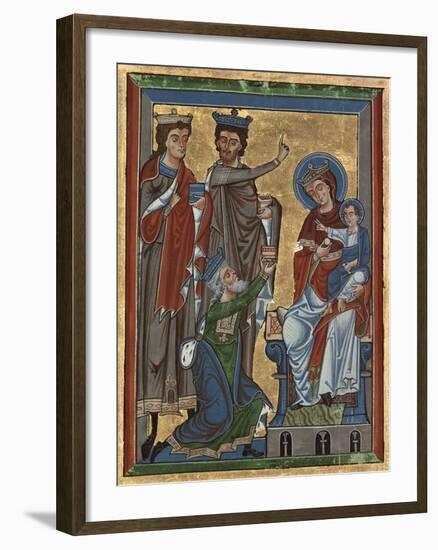 Adoration of the Magi from Psalter Ms 4, c.1240-German School-Framed Giclee Print