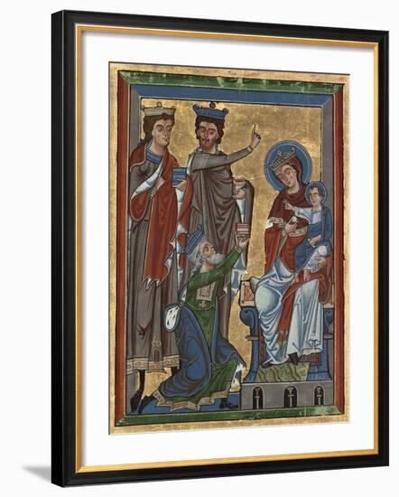 Adoration of the Magi from Psalter Ms 4, c.1240-German School-Framed Giclee Print