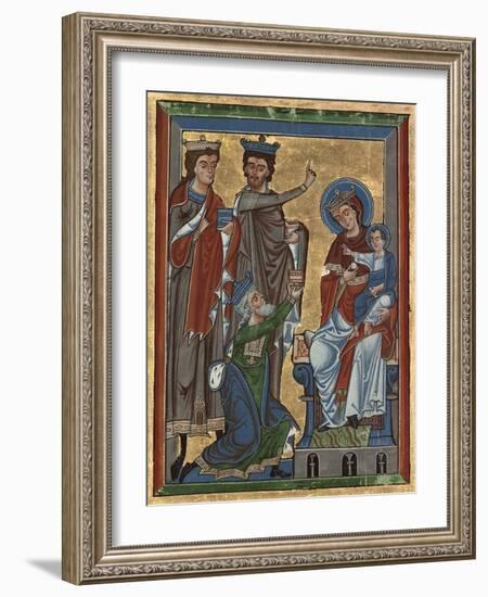 Adoration of the Magi from Psalter Ms 4, c.1240-German School-Framed Giclee Print