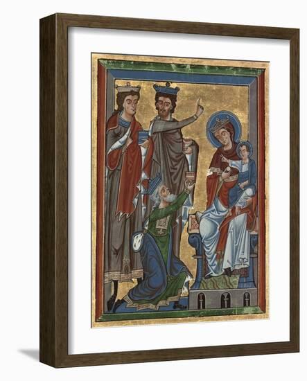 Adoration of the Magi from Psalter Ms 4, c.1240-German School-Framed Giclee Print