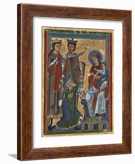 Adoration of the Magi from Psalter Ms 4, c.1240-German School-Framed Giclee Print