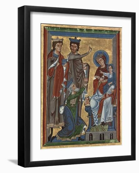 Adoration of the Magi from Psalter Ms 4, c.1240-German School-Framed Giclee Print