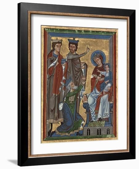 Adoration of the Magi from Psalter Ms 4, c.1240-German School-Framed Giclee Print