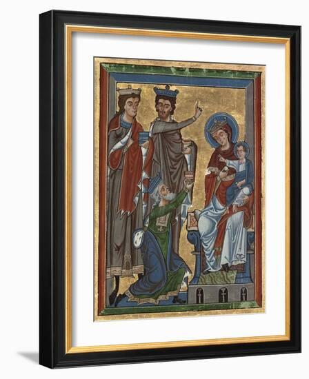 Adoration of the Magi from Psalter Ms 4, c.1240-German School-Framed Giclee Print