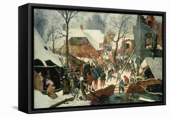 Adoration of the Magi in the Snow-Pieter Brueghel the Younger-Framed Premier Image Canvas