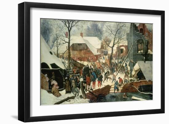 Adoration of the Magi in the Snow-Pieter Brueghel the Younger-Framed Giclee Print