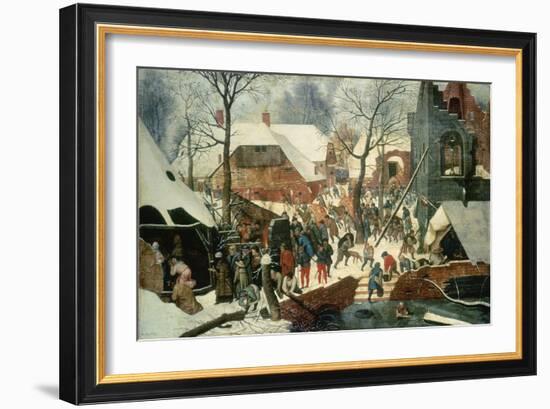 Adoration of the Magi in the Snow-Pieter Brueghel the Younger-Framed Giclee Print