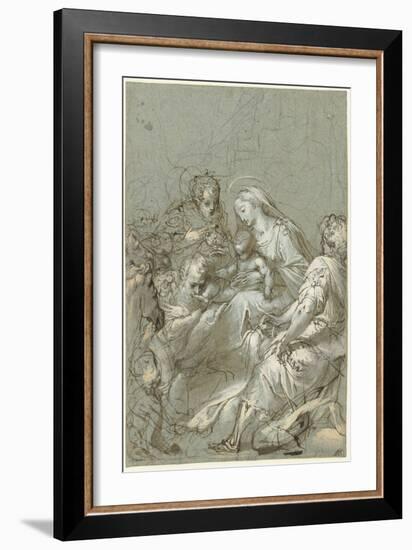 Adoration of the Magi (Ink and Chalk on Paper)-Federico Fiori Barocci or Baroccio-Framed Giclee Print