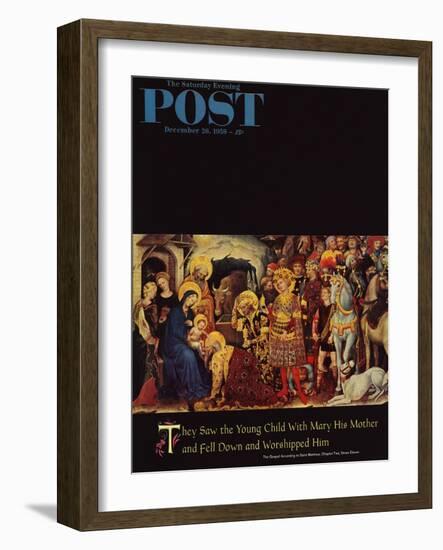 "Adoration of the Magi" Saturday Evening Post Cover, December 26, 1959-Gentile DaFabriano-Framed Giclee Print