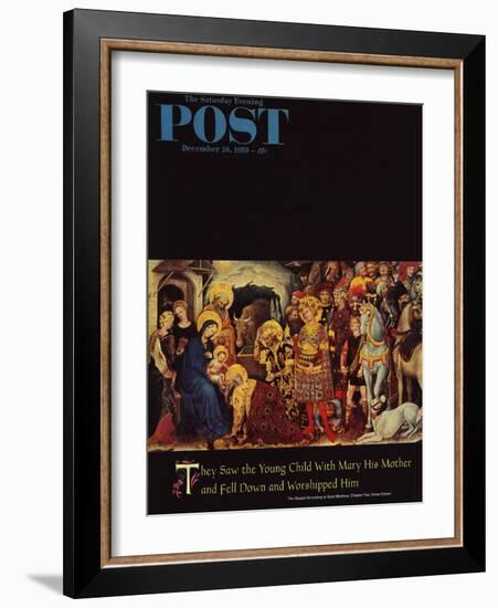 "Adoration of the Magi" Saturday Evening Post Cover, December 26, 1959-Gentile DaFabriano-Framed Giclee Print