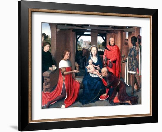 Adoration of the Magi, Triptych, Central Panel, C1453-1494-Hans Memling-Framed Giclee Print