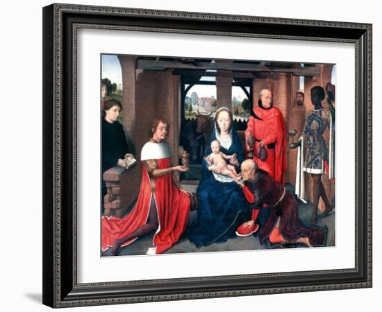 Adoration of the Magi, Triptych, Central Panel, C1453-1494-Hans Memling-Framed Giclee Print