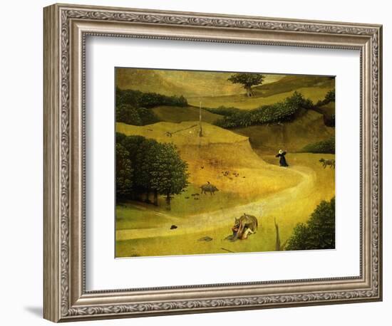 Adoration of the Magi Triptych Traveller Attacked by Wolf Detail-Hieronymus Bosch-Framed Giclee Print